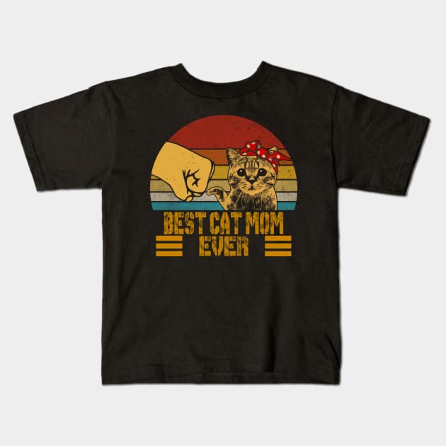 BEST CAT MOM EVER Kids T-Shirt by SomerGamez